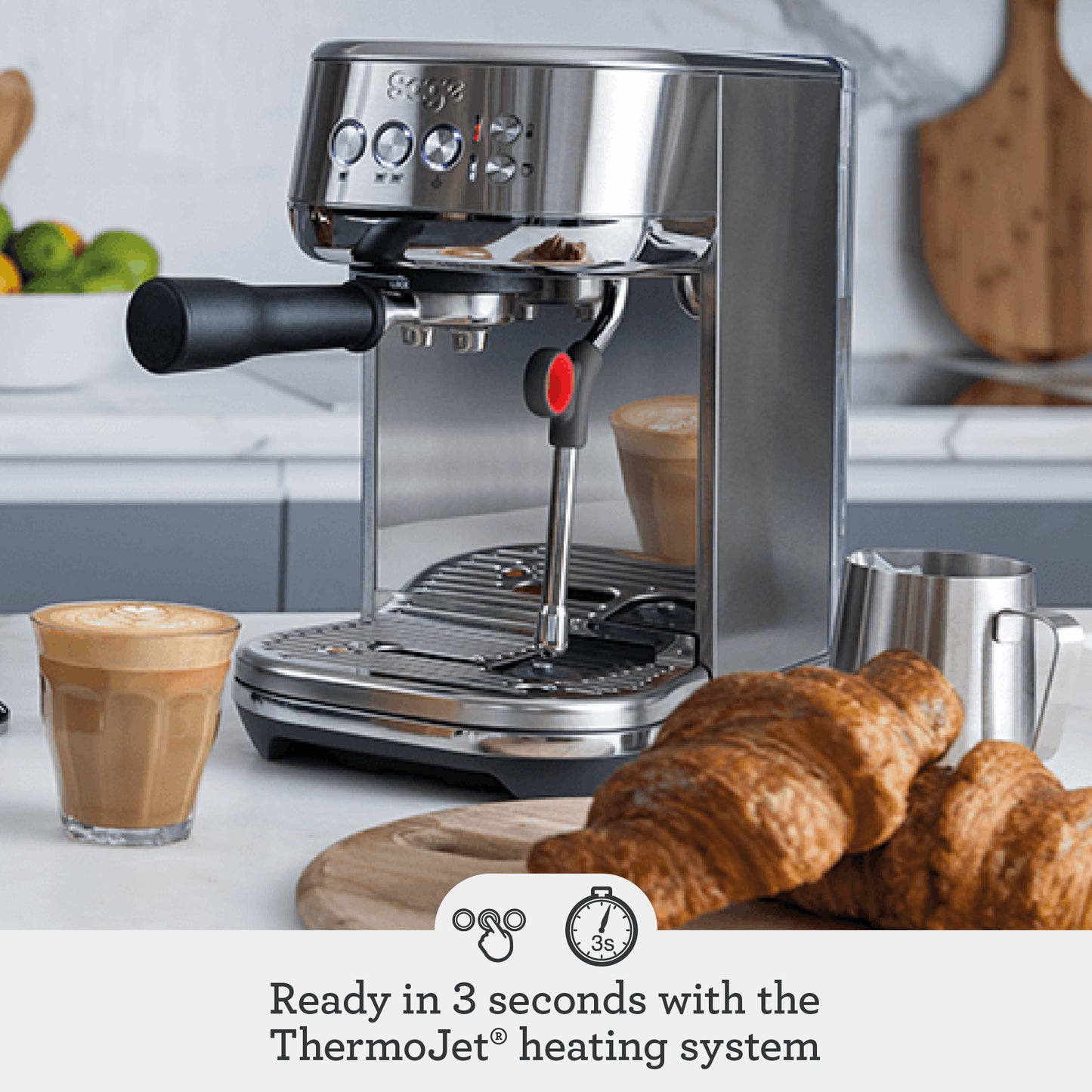 Sage the Bambino Plus Espresso Machine - Brushed Stainless Steel